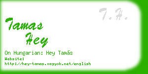 tamas hey business card